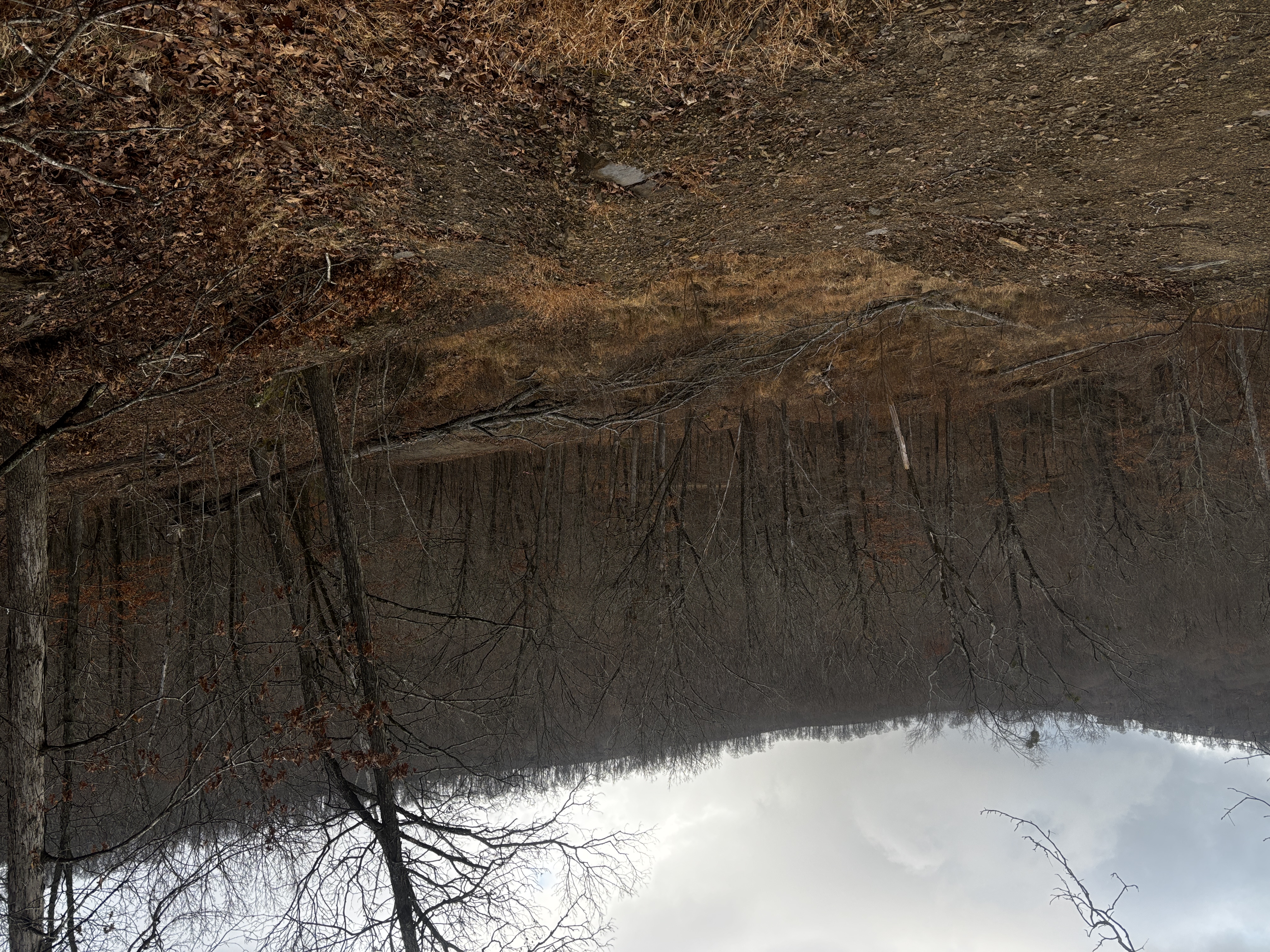 A road washed out from flood damage